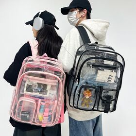 Wholesale Book Bag Large Capacity Student Back Pack Clear Transparent Pvc Backpack