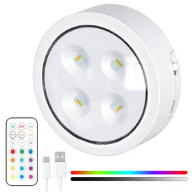 Luces de disco RGBW recargables, regulables, táctiles, adhesivas para armarios, luz LED magnética portátil para taquillas y gabinetes