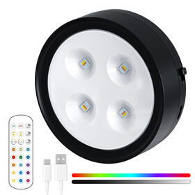 Luz do armário LED com controle remoto sob o armário Iluminação Cor Mudando Luzes Vara magnética em luzes para armário contador