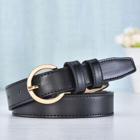 Gran oferta al por mayor de cinturones de cuero genuino con hebilla para mujer, vaqueros de moda de piel de vaca decorativa en stock