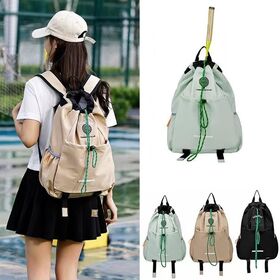 Tas Ransel Raket Tenis Badminton Olahraga Luar Ruangan Unisex Kustom Desain Terbaru Poliester dengan Desain Serut untuk Olahraga Raket