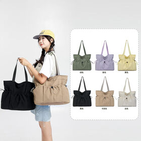 Large Capacity Lightweight Waterproof Drawstring Bag Women's Handbag Multiple Pockets Tote Bag for Sport Travel Commute