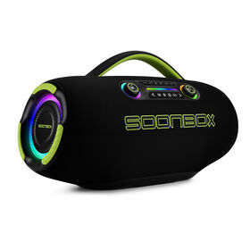 مكبر صوت كاريوكي للحفلات بتقنية بلوتوث محمول بقدرة 450 وات من SOONBOX مع مدخلات ميكروفون مزدوجة والتحكم في مستوى الصوت الجهير/الصوت العالي