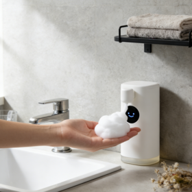 Distributeur de Savon Mousse Intelligent - IPX6 Étanche, Stockage Hygiénique, Double Usage pour Comptoir et Installation Murale