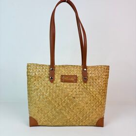 Seagrass Woven Tote Bag, Handmade Lightweight Shoulder Bag for Daily Use, Shopping Beach Bag with Custom Dimension OEM Service