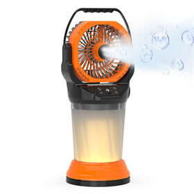 Ventilateur Brumisateur Rechargeable Léger 15000mAh, Portable, Réservoir d'Eau de 2L, Télécommande, Fonctionne sur Batterie, Ventilateur de Brume Rafraîchissante (Orange)