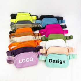 Venta al por mayor de riñoneras cruzadas para mujer, cinturón deportivo para entrenamiento, riñonera para correr, logotipo personalizado, riñonera de nailon, bolso de hombro