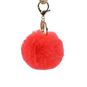 OEM Pom Pom Keychain Soft Artificial Rabbit Fur Plush Fluffy Ball Key Ring for Women