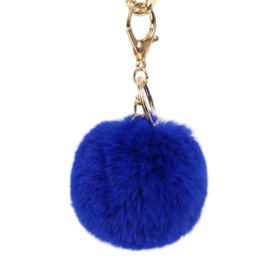 Proveedor Llavero de piel de conejo sintética artificial, bola esponjosa, pompón de felpa, llavero, bolso, cartera para mujeres