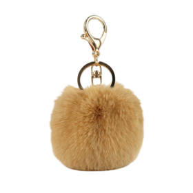 ODM Pom Pom Keychain Soft Artificial Rabbit Fur Plush Fluffy Ball Key Ring for Women