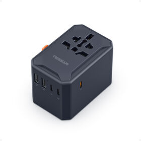 TESSAN Kompakter 65W USB-C PD Ladeadapter, Universal-Reiseadapter mit feuerfestem ABS-Gehäuse