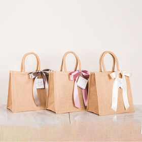 Custom Promotion Handles Linen Bag Gunny Gift Bag Jute Burlap Shopping Bags