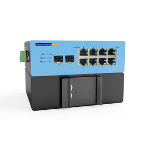 8 10/100/1000M RJ45 Ports Industrial Fiber network Switch With 2 Gigabit SFP Slots VLAN