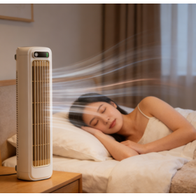 Bladeless Tower Fan, Buckle-Type Wall-Mounted & Desktop Fan, Freestanding or Flat-Lying, Ultra-Quiet & Energy-Saving