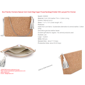 Katalog für Kork-Geldbörse, Handtasche, Kartenhalter, Brieftasche, Aufbewahrungsbox für Taschen, Behälter, Kosmetiktaschen