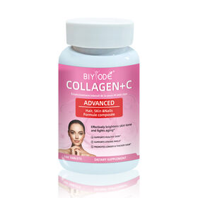 Collagen + C Beauty Tablets Anti Aging Hair Skin Nails Formula OEM Private Label Factory