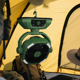 RV camping accessories, bucket stand fan, space-saving, buckle fixation, rechargeable