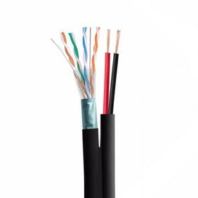 POE ethernet Cable with 2 Core Power Siamese Gigabit Camera Wire FTP Cat5e Outdoor Internet LAN ethernet Cable