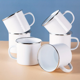 8 cm Tasse, individuell, 330 ml/350 ml, Sublimation, Lagerfeuer, Camping, Stahl, Metall, Vintage, Kaffeetasse, individuelle Emaille-Tasse, hohe Qualität