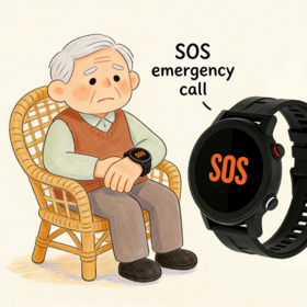 Montre de Santé L23 pour Personnes Âgées avec Android 9.0, Suivi GPS, Appel SOS, Alarme de Géo-clôture pour les Seniors Vivant Seuls - Montre SOS