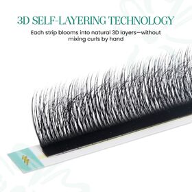 Camellia Narrow Promade Lash Fans Mixed Length 0.03 0.05 0.07 Glue Bonded Short Stem Lashes Fluffy 3D Layers Eyelashes Wholesale