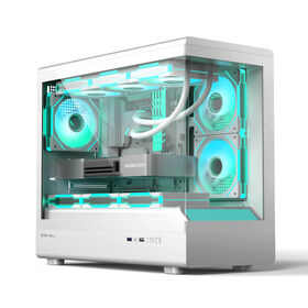 Golden Field تصميم جديد عالي الجودة لوحة زجاج مقوى Micro ATX حافظة كمبيوتر بزاوية عرض كاملة 270 درجة مع لوحة إضاءة PVC