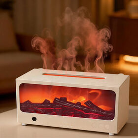 Novo Difusor de Chama de Fogueira Simulada Luzes Noturnas Coloridas para Casa Difusor Umidificador de Lareira de Óleos Essenciais com Controle Remoto