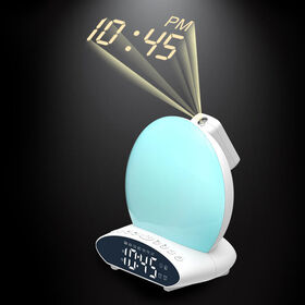 7 Colors Smart Wake Up Light Alarm Clock Sunset Radio Sleep Aid Dual FM Projection Time