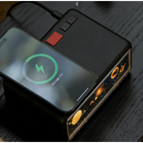Haut-parleur Bluetooth Rechargeable USB | Écran d'Affichage & Peinture Lumineuse, Charge Inversée du Téléphone, Aide au Sommeil par Bruit Blanc