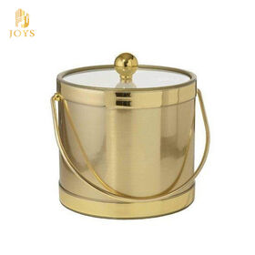 دلو ثلج مزدوج الجدار دلو ثلج معزول بغطاء تصميم مطروق من الفولاذ المقاوم للصدأ