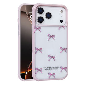Capa Estética Brilhante para Celular ip16 Pro Max com Bumper em Cores Pastel e Moldura Macia Floral