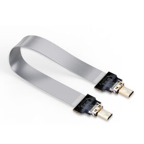 OEM/ODM Gold plated mciro HDMI male cable 1.4 FPC hdmi to micro hdmi cable Flexible flat cable Black Unshielded and Block silver