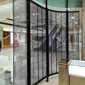 Outdoor p3.91 curtain window tv glass led panels mesh display transparent led Display