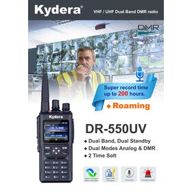 Rádio Transceptor FM DMR de Banda Dupla VHF/UHF Kydera | Rádio Digital Portátil Sem Fio de 2 Vias | Bluetooth e GPS APRS Integrados