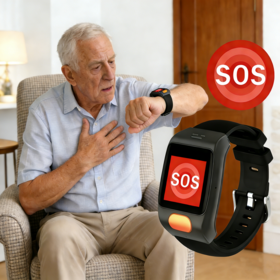 Reloj de Seguimiento SOS OEM para Ancianos 4G, Reloj Inteligente SOS para Ancianos con Localización GPS, Llamada de Emergencia, Pulsera para Ancianos