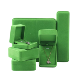 Custom Jewelry boxes sets, Suede/velvet jewelry Trinket gift boxes for necklace ear ring pendant,round corner multi color sizes