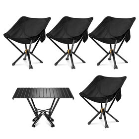 Outdoor Folding Table and Chair Set Ultra-Light Portable Camping Picnic Gear Table Suitable for Camping BBQ Beach Yard