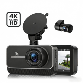 OEM/ODM 4K Dashcam Manufacturer, 2 Channels Recording, GPS and WIFI are supported, G- sensor, Seamless Loop Recording, with ADAS
