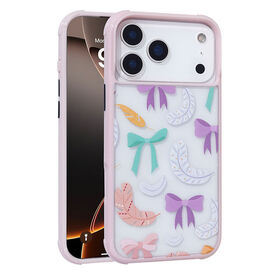 Harga pabrik casing ponsel dicat merah muda lucu, casing ponsel hybrid 2-in-1 TPU dan akrilik untuk iPhone 17 Pro