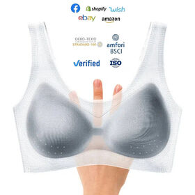 M-7XL Women Seamless Wireless Traceless Girls Ultra Thin Breathable Wide Shoulder Plus Size Elastic Sleep Vest One Piece Bra