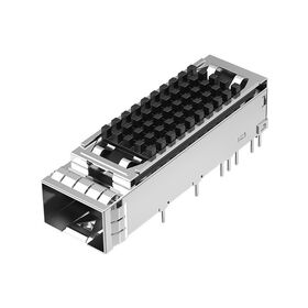 JX11BCS2030 1X1 Gaiola de Fibra SFP+ com Poste de Solda, Velocidade de 10G, com Dissipador de Calor, Gaiola SFP+ Compatível com Múltiplos Fornecedores, Alta Versatilidade