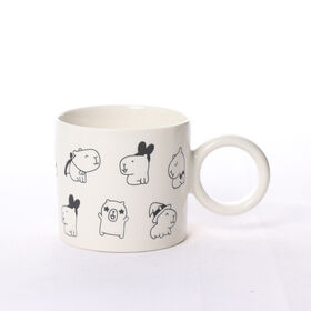Caneca de cerâmica estampada com decalque, caneca de café, caneca de leite com alça redonda, diferentes cores disponíveis para presente promocional