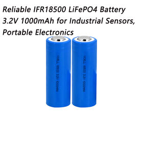 IFR18500 LiFePO4 Battery 3.2V 1000mAh Rechargeable Lithium Iron Phosphate Cell Long Cycle Life for Portable Power Banks Small Back