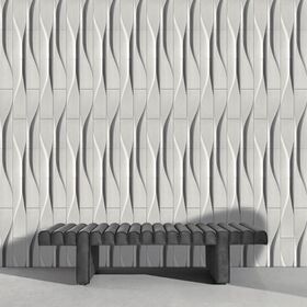 Wall Cladding Concrete 3D colorful Bricks UHPC fireproof for cinema warehouse interior exterior wall Waterfall 490*97*25mm
