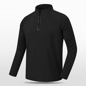 Camisola de Treino Desportiva Masculina de Manga Comprida com Meio Zíper, Top de Fitness Quente para Outono/Inverno para Desportos ao Ar Livre