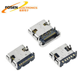 Puerto USB Tipo-C 16Pin Enchufe Curvo A bordo USB 3.1 Tipo-C Conector de Carga Puertos Soporta carga rápida para Teléfonos Móviles