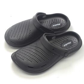 Unisex EVA Clogs with Adjustable Heel Strap, Lightweight Breathable Garden & Casual Shoes-black