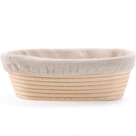 Paniers de Fermentation Ovale de 10 Pouces avec Doublures, pour Boulangerie Professionnelle & Maison de Pain au Levain