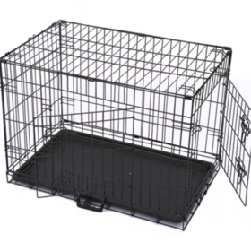 Jaula para Perros Grande de Metal Plegable con Bandeja de Plástico y Asa, Mueble para Exteriores, Casas para Mascotas, Jaula para Perros