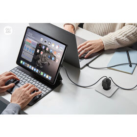Pengisi Daya Super Cepat GaN5 Lipat 2 Port, Blok Pengisi Daya USB C Ganda 65W Tipe C untuk Adaptor Pengisian Cepat Laptop MacBook Pro